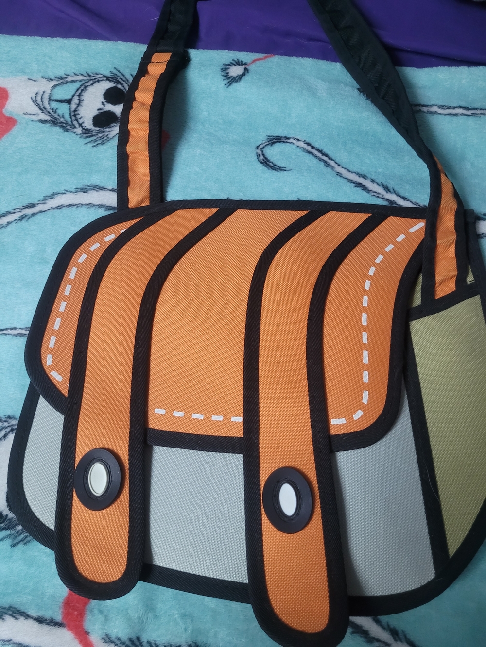 Orange & Gray Men's Casual Crossbody Bag